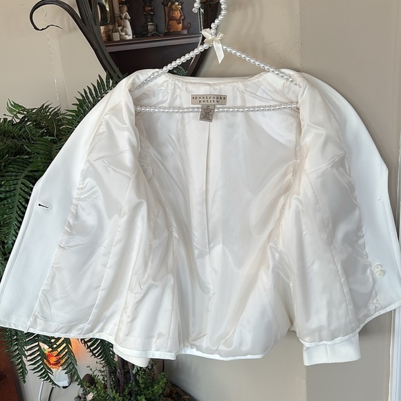 Apostrophe Petite White Buttoned Blazer Tailored Suit Jacket Lined Office Spring - Picture 12 of 14